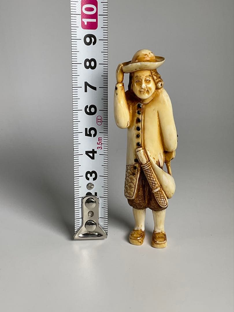 根付　提げ物　阿蘭陀人　オランダ人　在銘