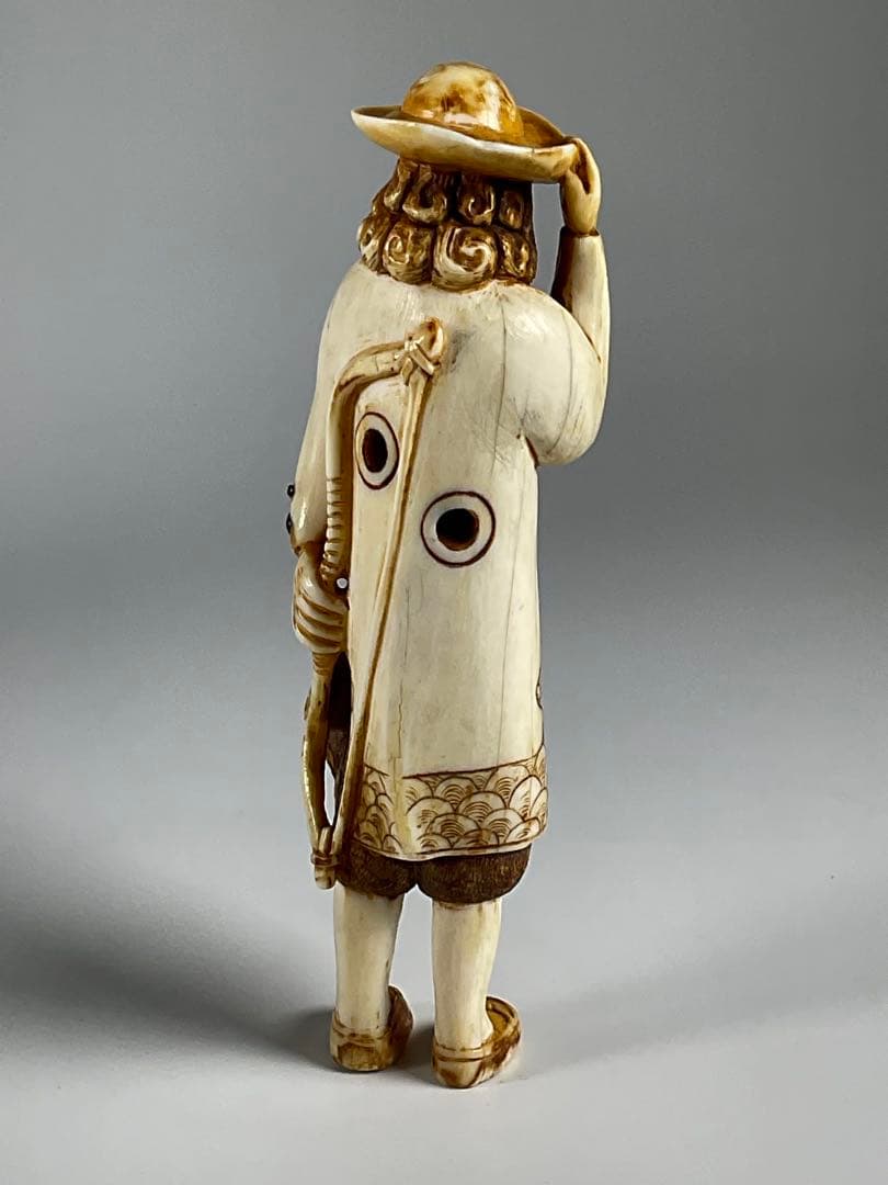 根付　提げ物　阿蘭陀人　オランダ人　在銘