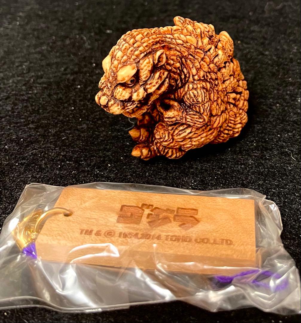 東宝怪獣根付　初代ゴジラ　木札　木箱付き　ゴジラ　1954　未使用品