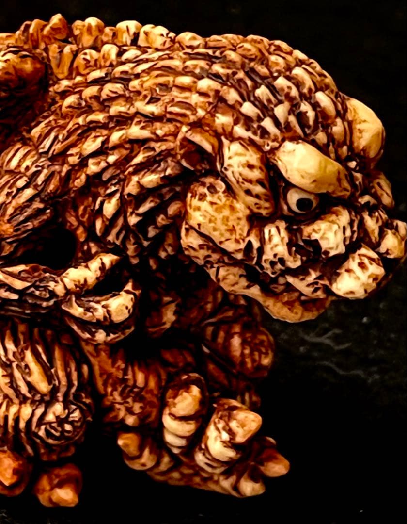 東宝怪獣根付　初代ゴジラ　木札　木箱付き　ゴジラ　1954　未使用品