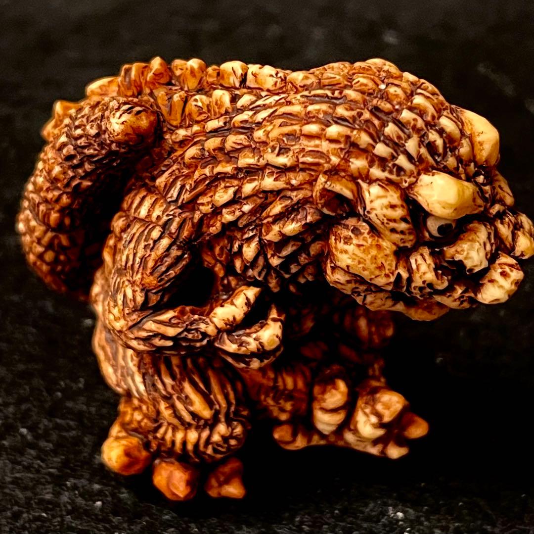 東宝怪獣根付　初代ゴジラ　木札　木箱付き　ゴジラ　1954　未使用品