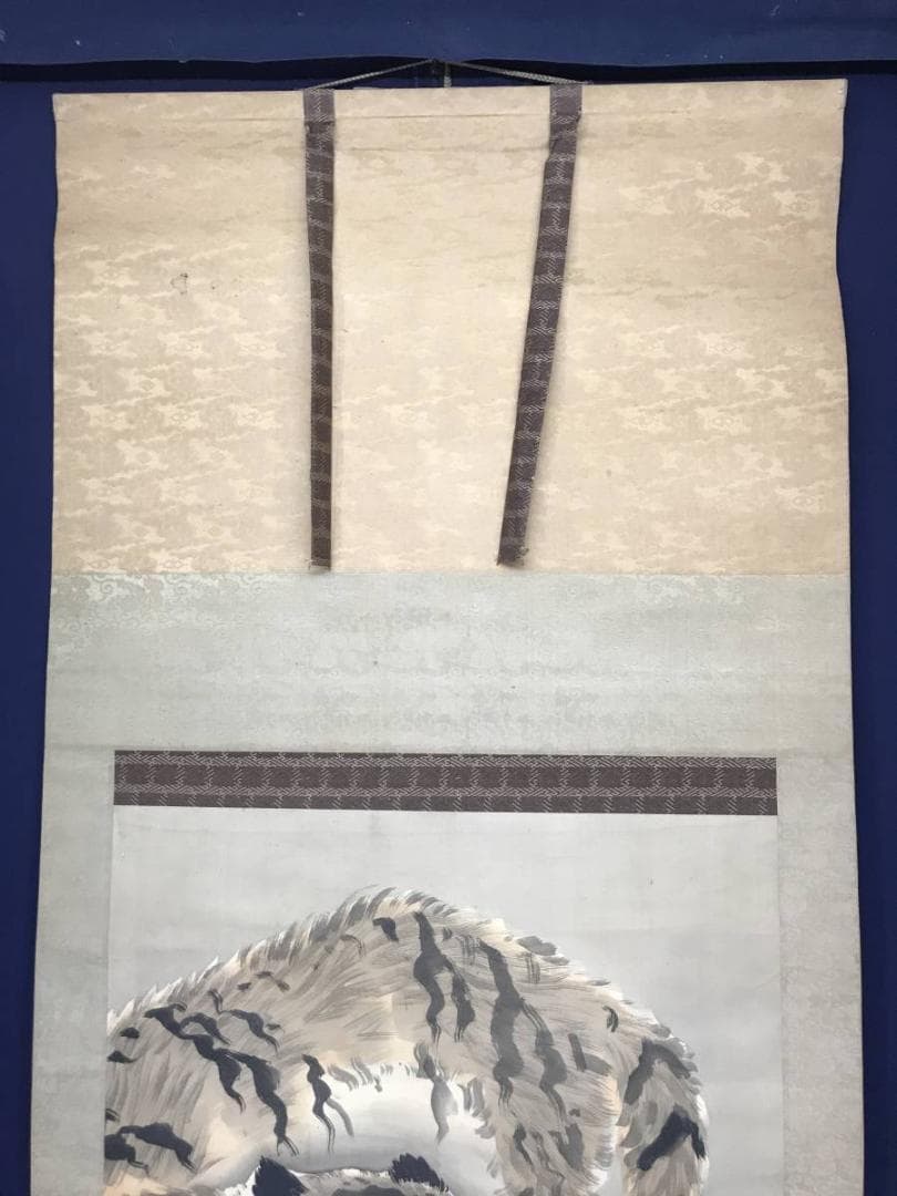 【真作】岸竹堂/猛虎図/虎図/トラ図/掛軸/名家伝来/AC-42