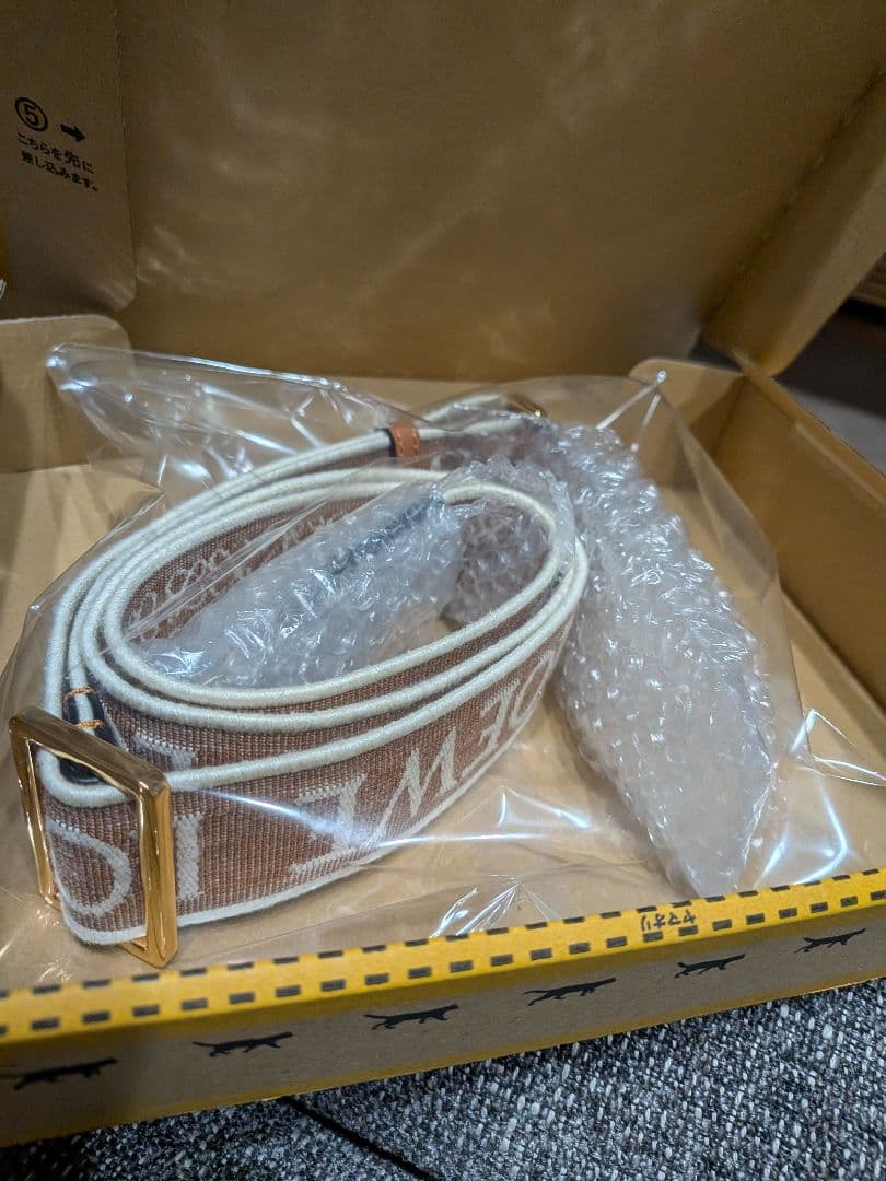 【13日本日迄出品】アナグラムストラップジャガードカーフナチュラル/タンG金具