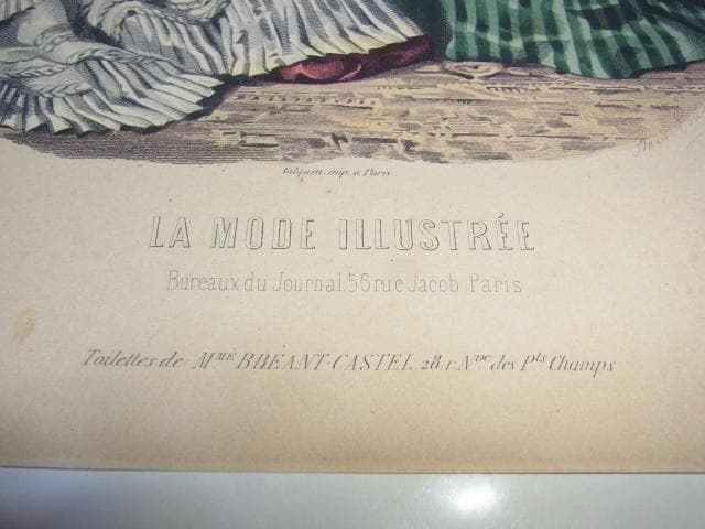 1872年銅版画◆フランス ファッション誌『ラ・モード・イリュストレ』No.51