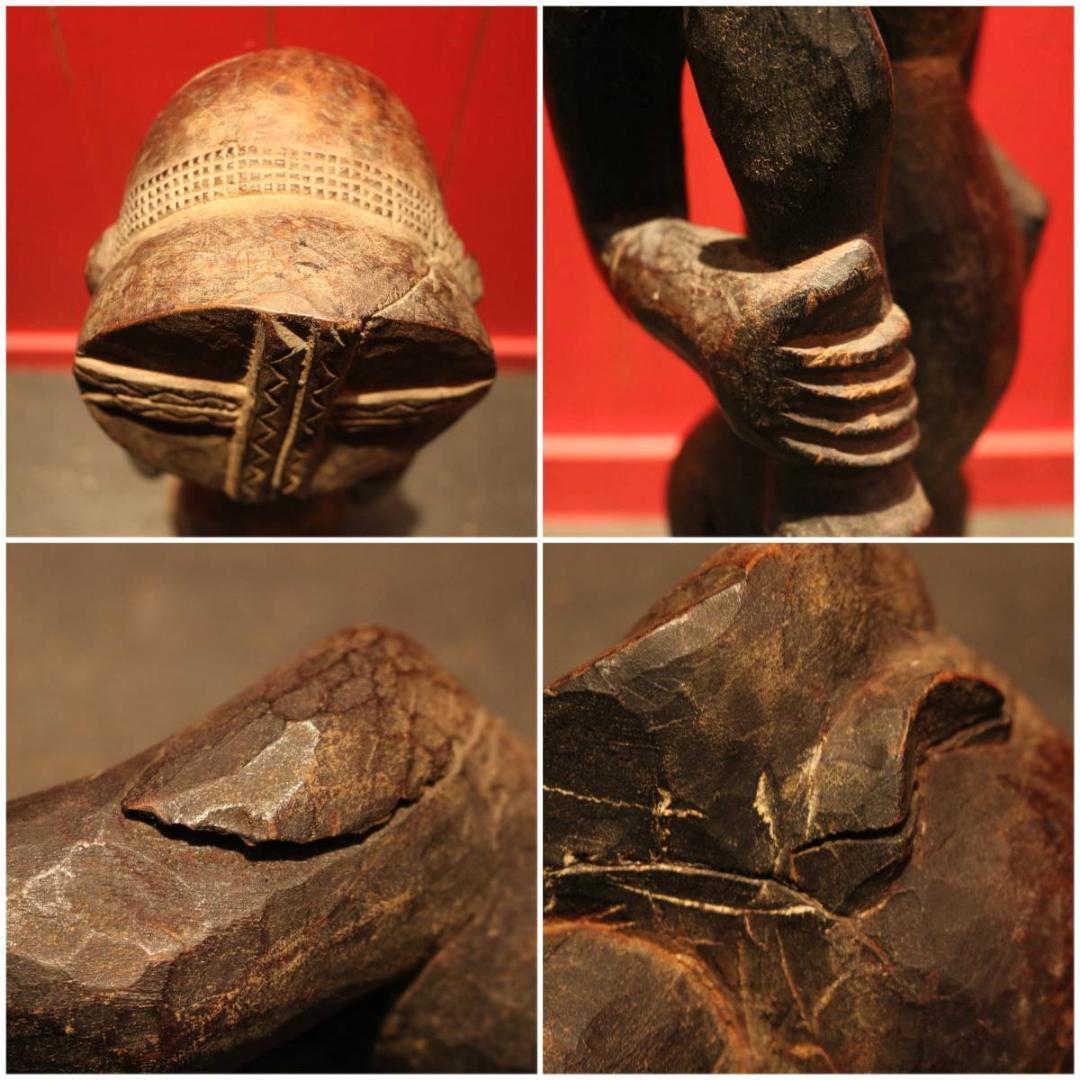 フォークアート アフリカ 置物 オブジェ 民族 木彫 ヴィンテージ 彫刻 3