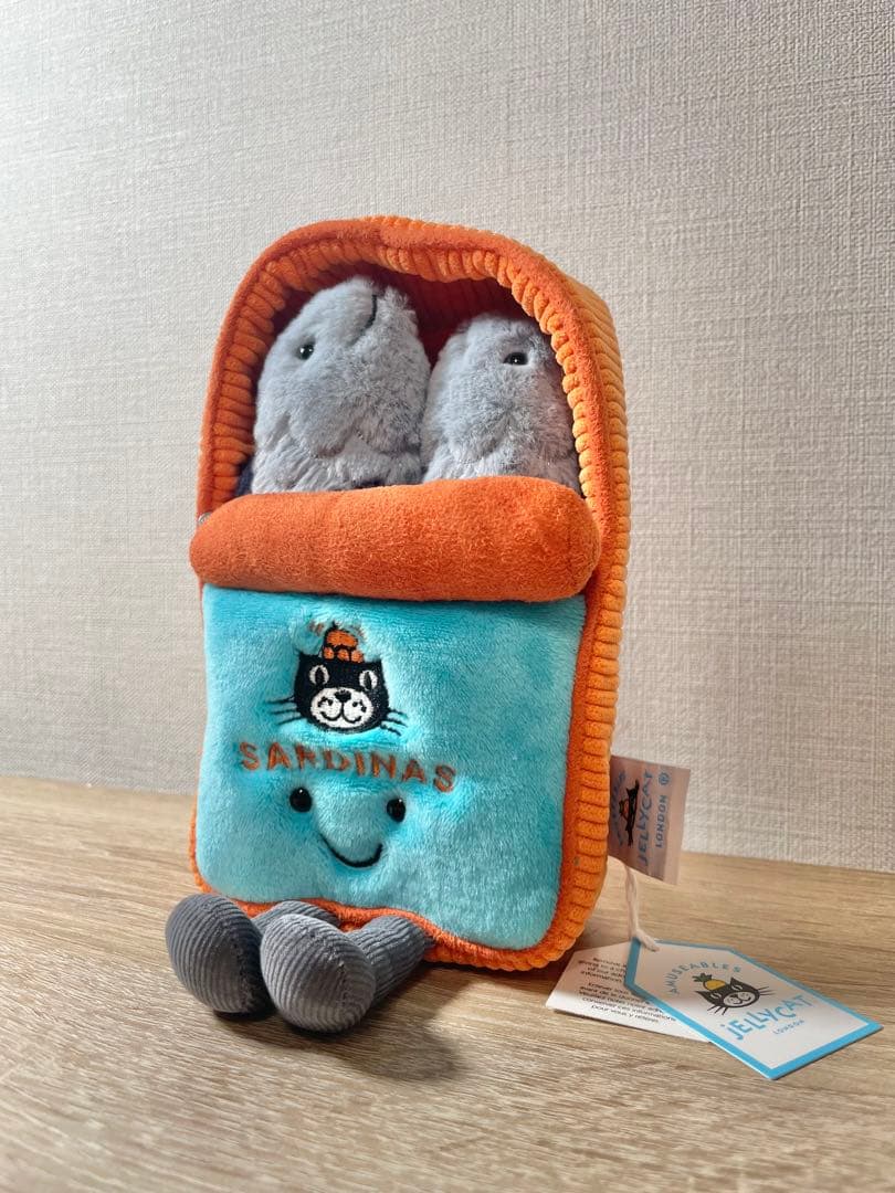 【新品】ジェリーキャット/オイルサーディン缶　ぬいぐるみ【Harrods購入】