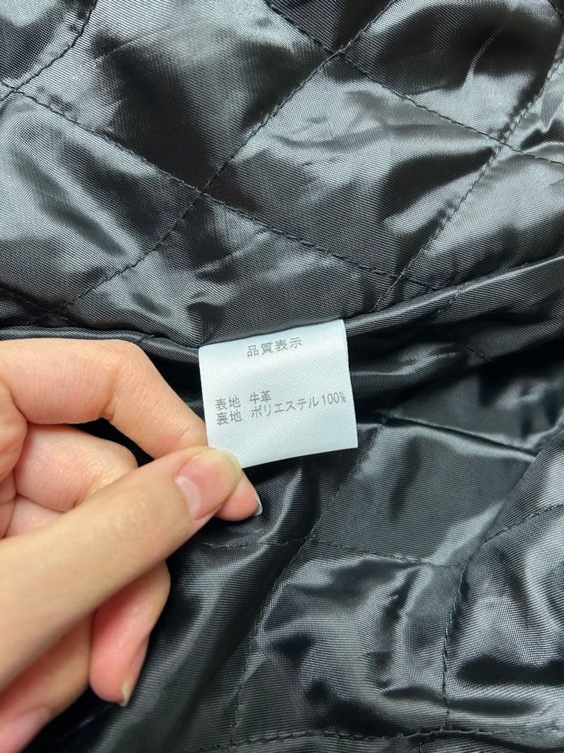 Acoustic ブラック　レザー　シングルライダースジャケット　Lサイズ