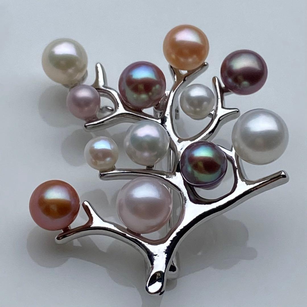 本真珠　淡水無核パール両用ブローチ/ネックレストップ　小粒多彩BL042