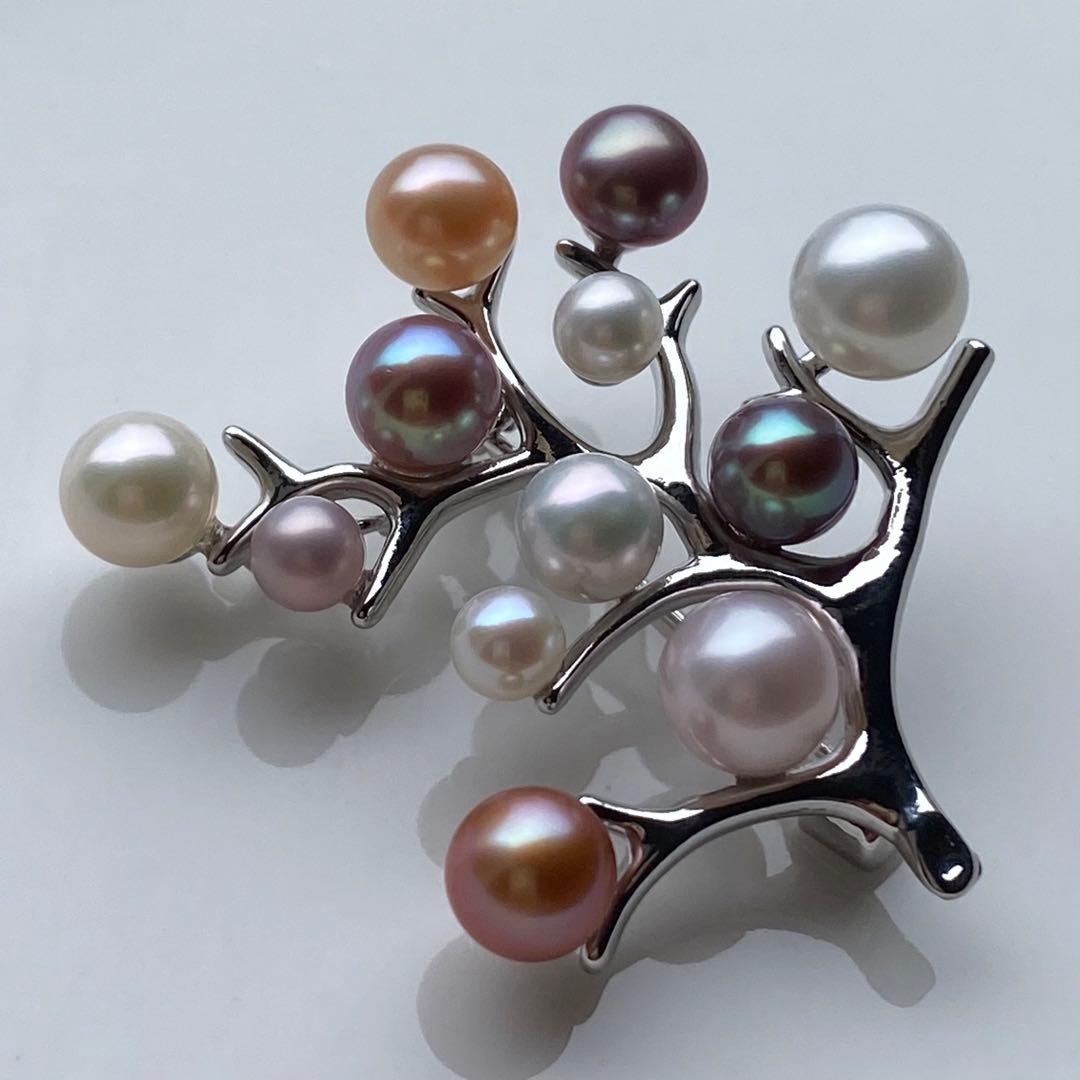 本真珠　淡水無核パール両用ブローチ/ネックレストップ　小粒多彩BL042