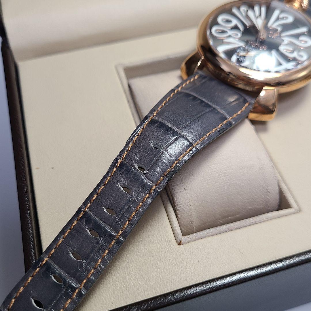 【良品】ガガミラノ　マニュアーレ48MM　純正ベルト　手巻き式　腕時計