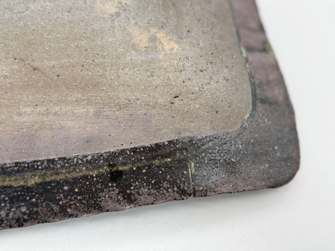 坂田甚内作　灰釉波紋長皿　懐石料理　送料込み250611