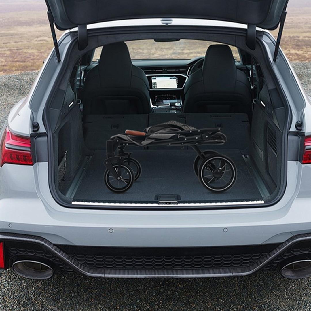 ペットカート 耐荷重50㎏ 大型犬対応 前後ドア 乗りやすい 【グレー】