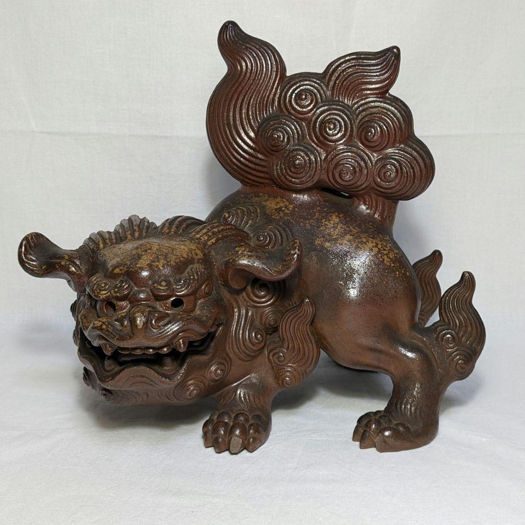 木村長十郎友敬 備前焼 唐獅子置物 細工物 縁起物 工芸品 インテリア 骨董品
