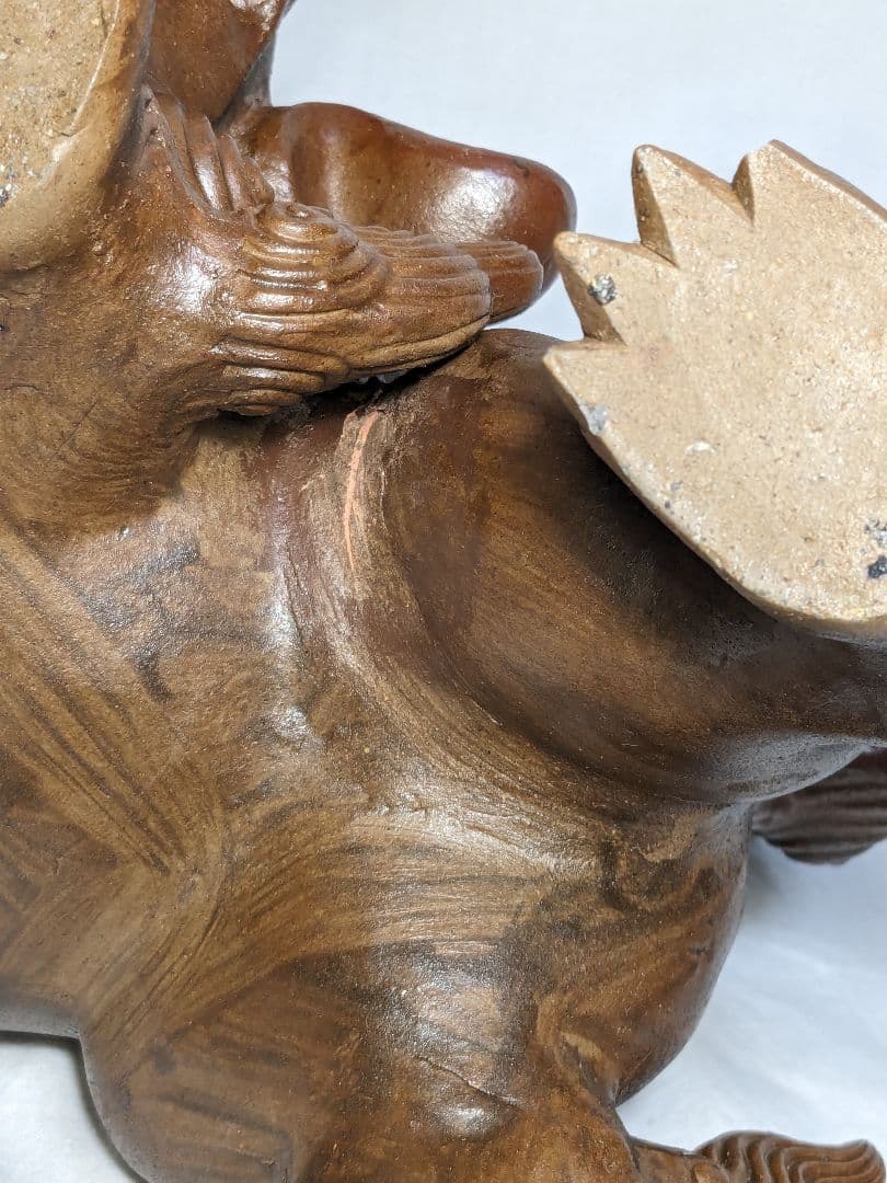 木村長十郎友敬 備前焼 唐獅子置物 細工物 縁起物 工芸品 インテリア 骨董品