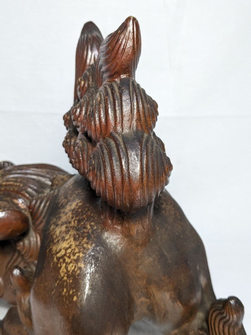 木村長十郎友敬 備前焼 唐獅子置物 細工物 縁起物 工芸品 インテリア 骨董品