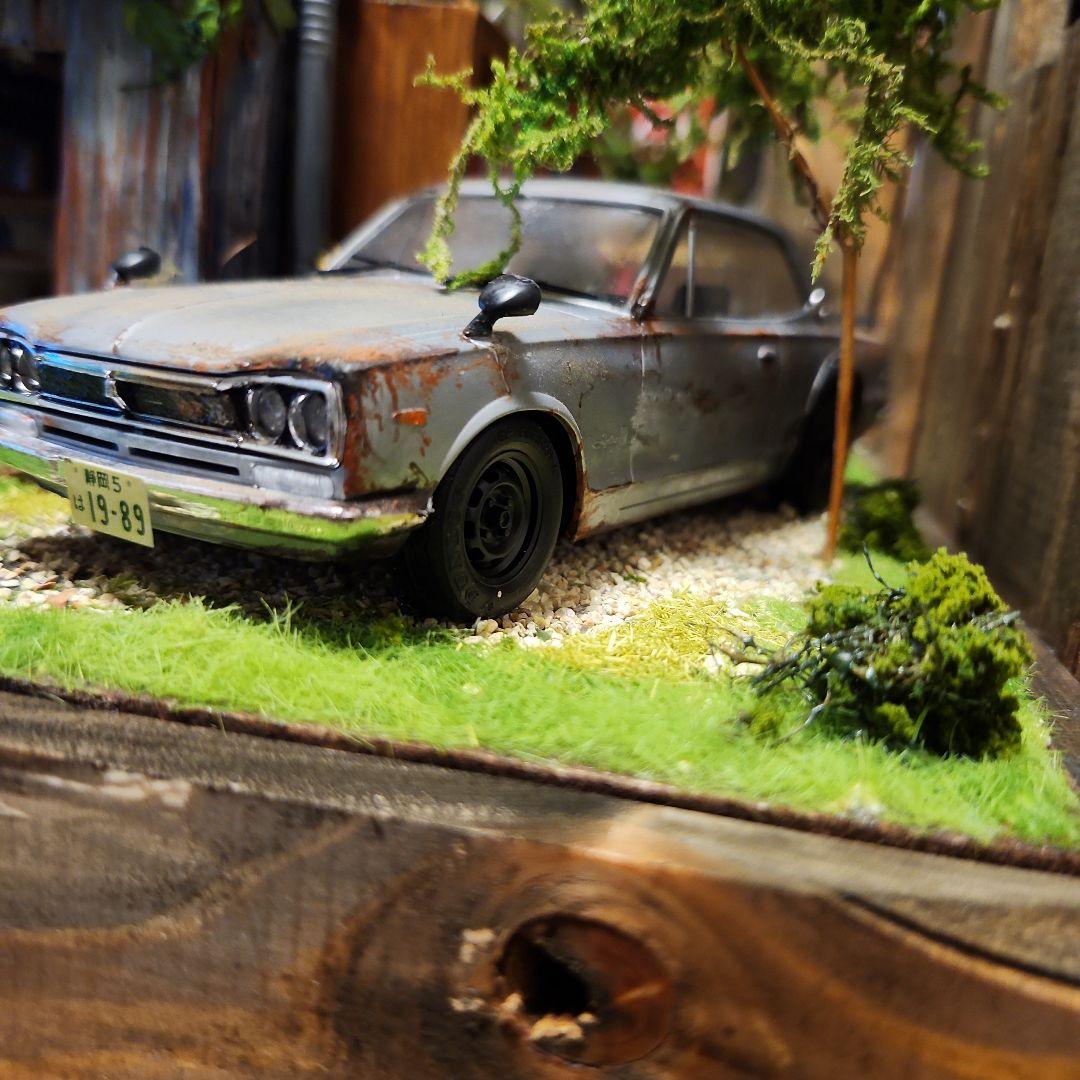 昭和　レトロ　ガレージ　1/24 プラモデル　ハコスカ　GT-R　 ジオラマ