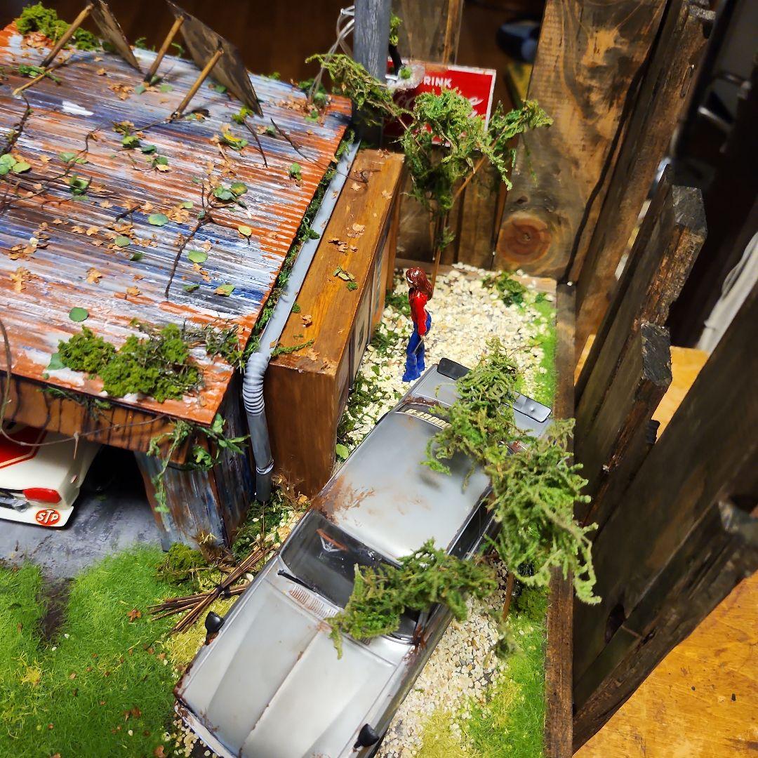 昭和　レトロ　ガレージ　1/24 プラモデル　ハコスカ　GT-R　 ジオラマ