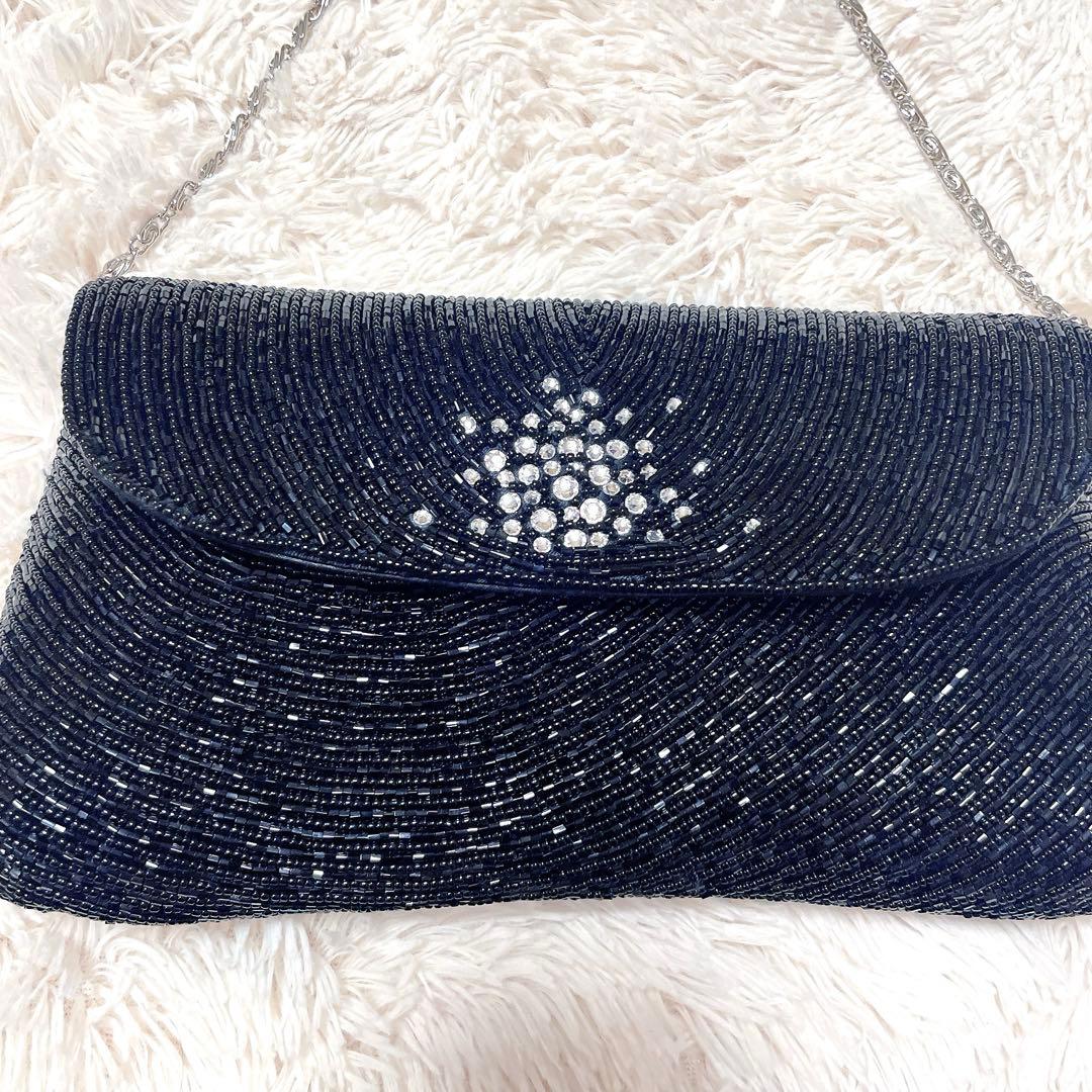 新品未使用　東京イギン フォーマルバッグ ハンドバッグ ブラック ビーズ