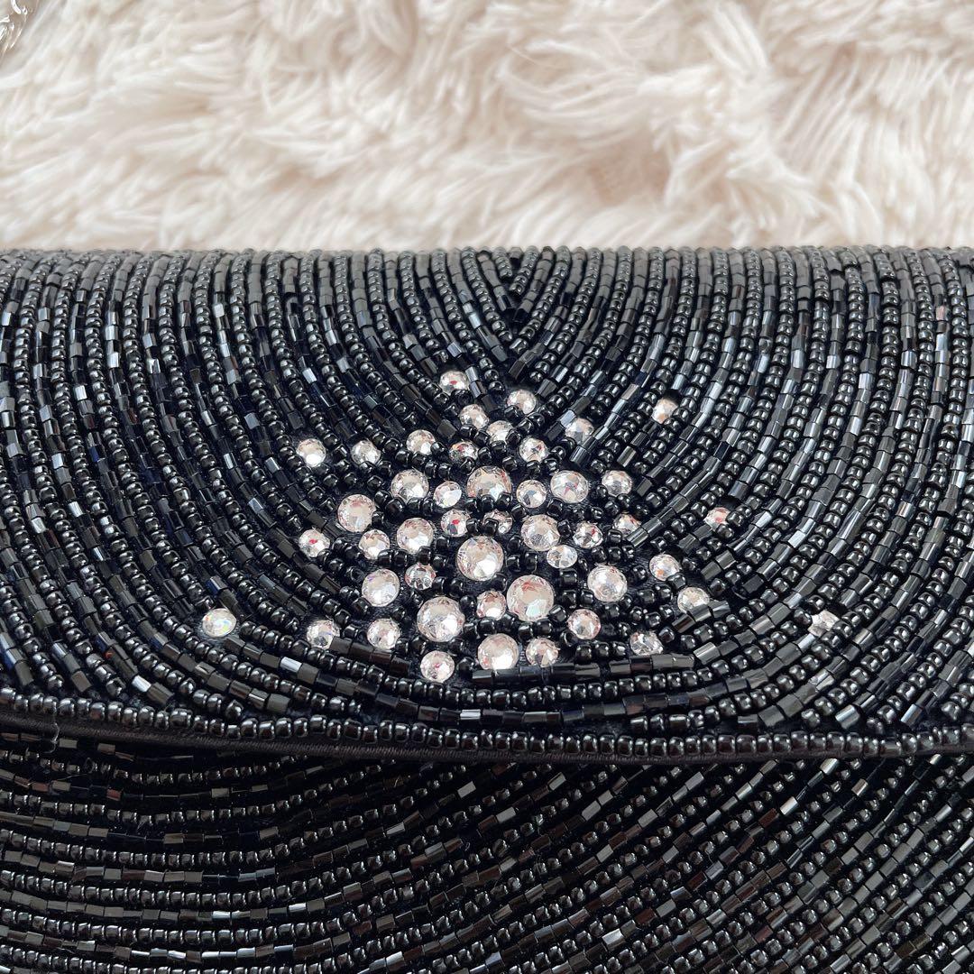 新品未使用　東京イギン フォーマルバッグ ハンドバッグ ブラック ビーズ