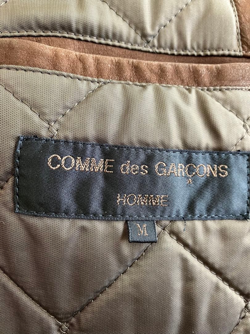超特希少 コムデギャルソンオム 牛裏革 フード取り外しコート archive