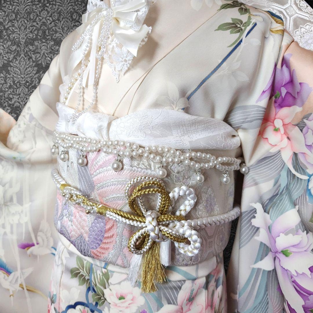 ☆確認用☆振袖フルセット(10点)・成人式・くすみ・高級手描き・薔薇の庭園