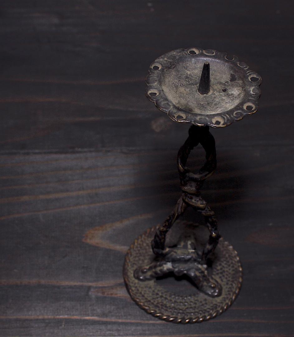 江戸時代(天明年間) 別府細工 縄目燭台