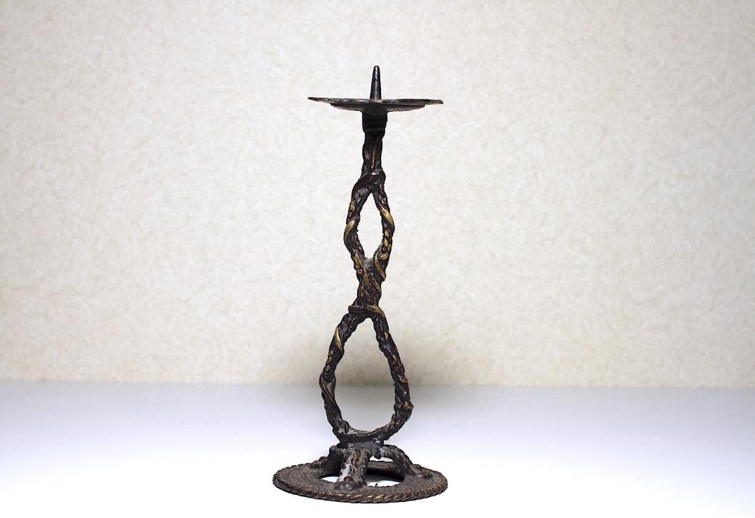 江戸時代(天明年間) 別府細工 縄目燭台