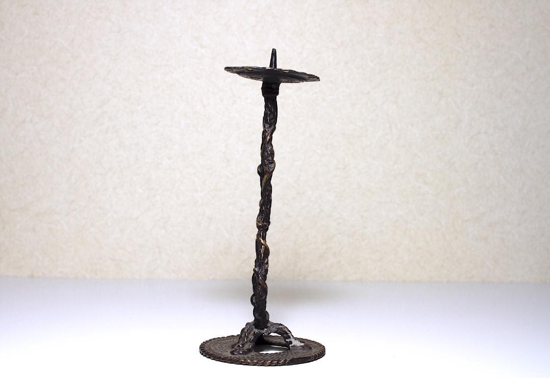 江戸時代(天明年間) 別府細工 縄目燭台