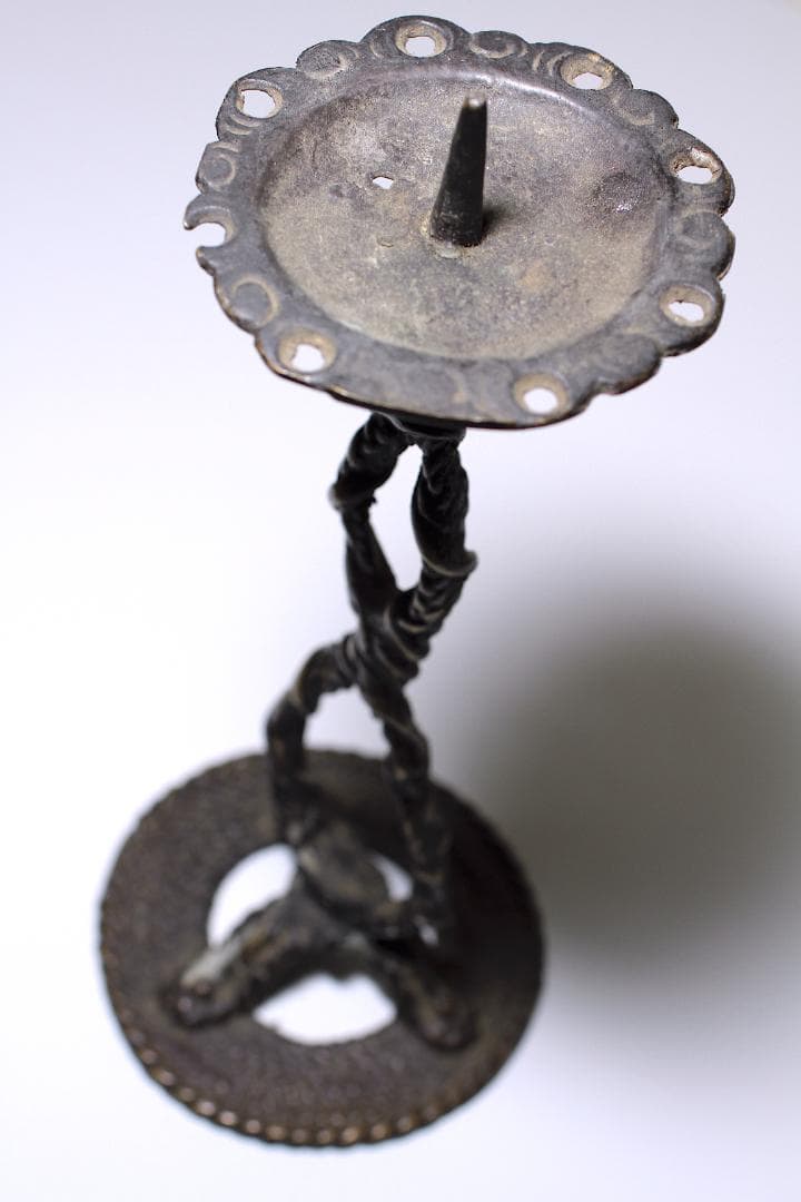 江戸時代(天明年間) 別府細工 縄目燭台