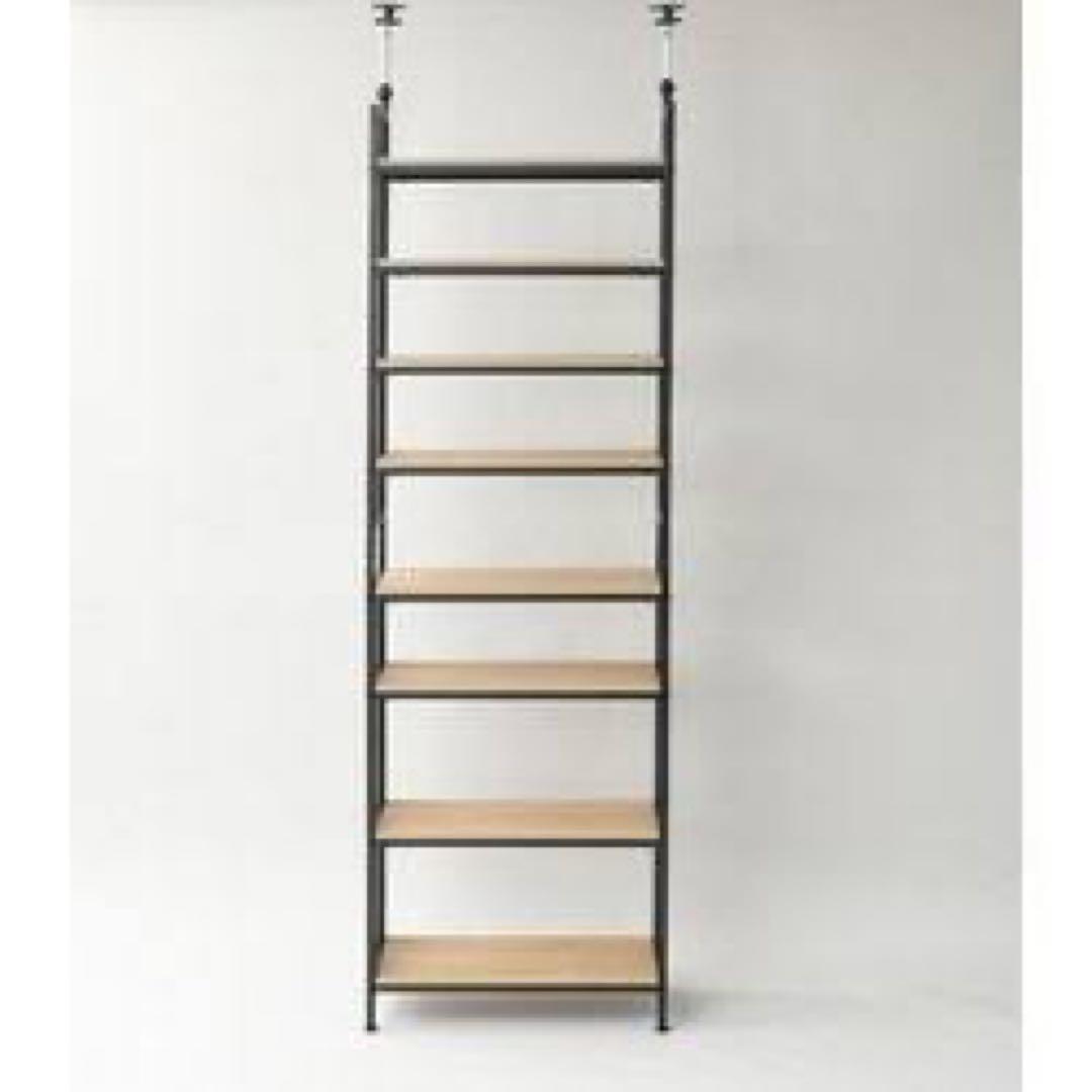 新品未使用箱不良　山善　RTF-6025(OAK/SBK)つっぱりフリーラック