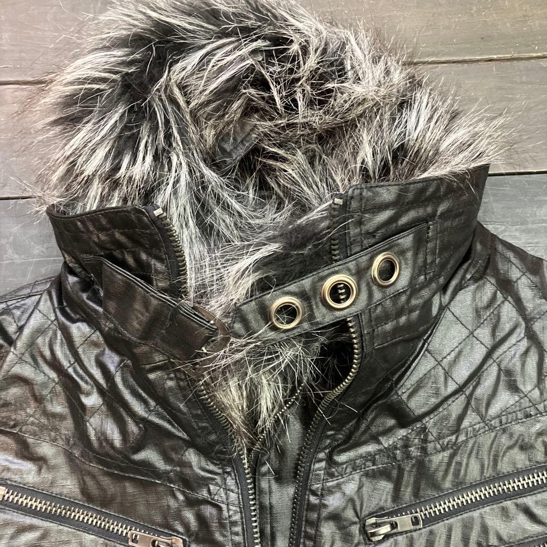 z*様 VICEFAIRY ファーフェイクレイヤーライダースジャケット 44 在