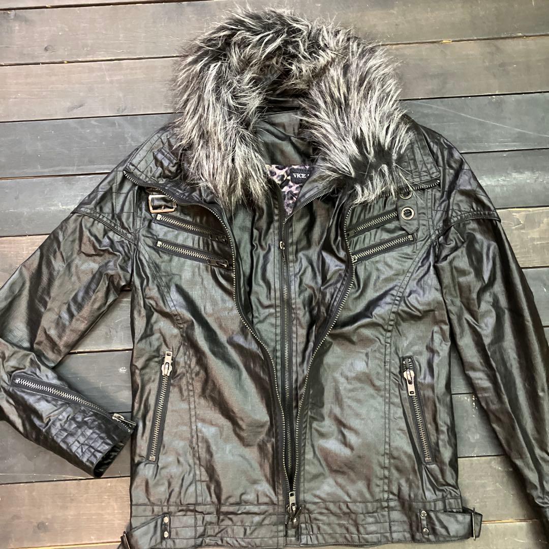 z*様 VICEFAIRY ファーフェイクレイヤーライダースジャケット 44 在