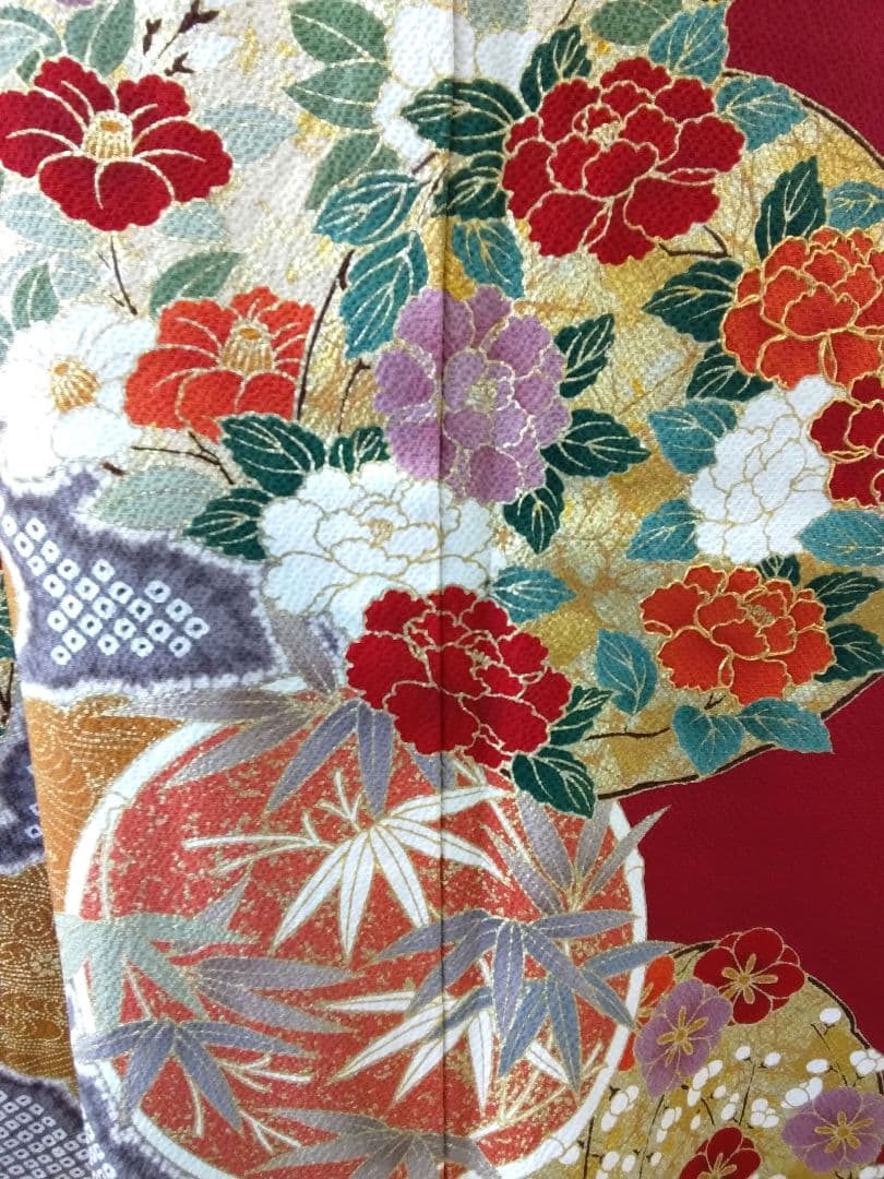 振袖フルセット、鈴乃屋振袖、成人式、重ね衿、帯揚げ帯締め、唐織袋帯、ガード加工