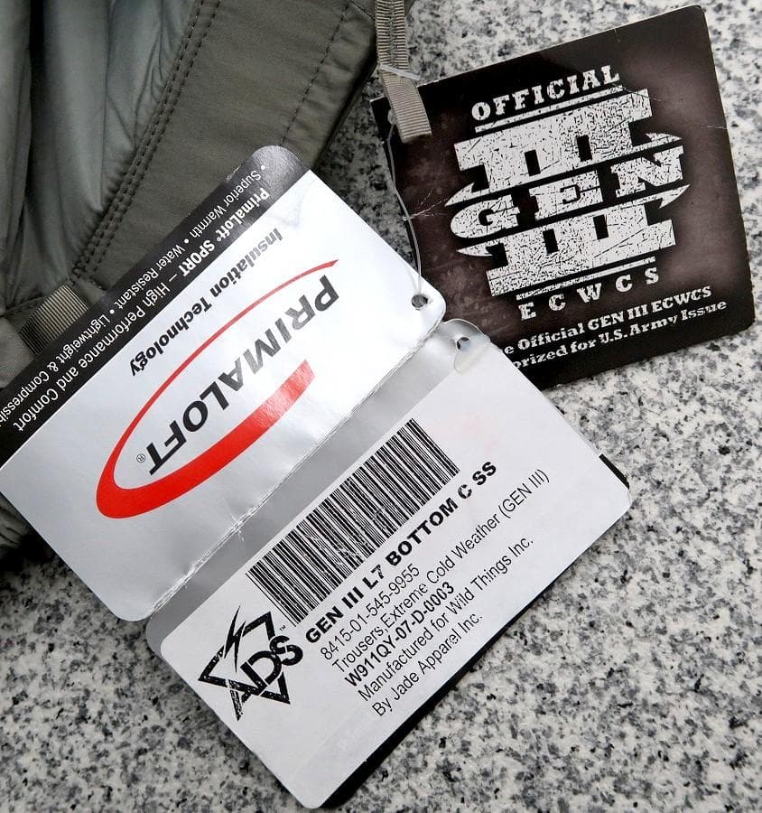 ④ 新品 S-S 米軍実物 ワイルドシングス製 レベル7 プリマロフト パンツ