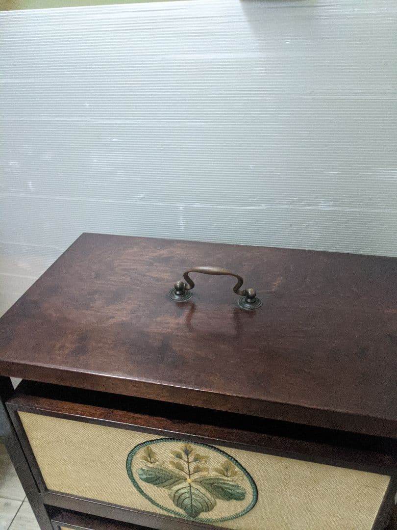 ミニチェスト 小物入れ 昭和レトロ 小引き出し アンティーク　刺繍チェスト