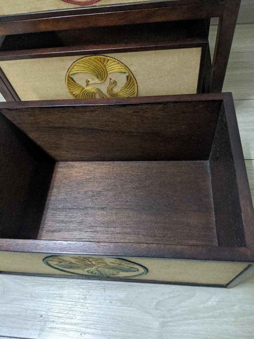 ミニチェスト 小物入れ 昭和レトロ 小引き出し アンティーク　刺繍チェスト