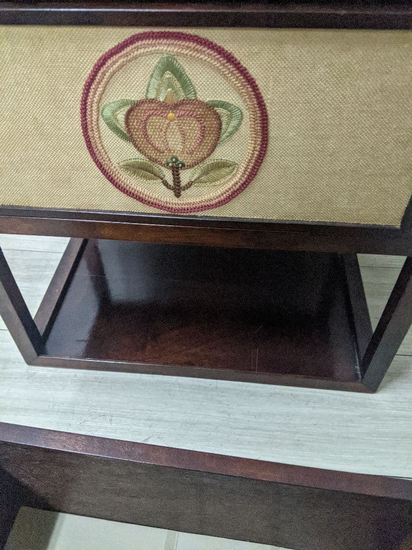 ミニチェスト 小物入れ 昭和レトロ 小引き出し アンティーク　刺繍チェスト