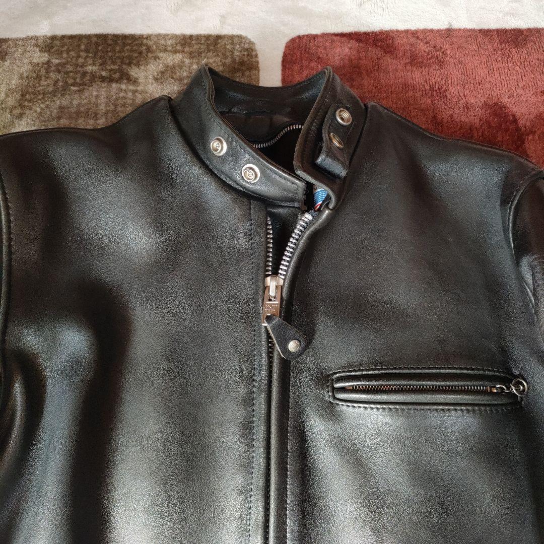 美品　人気モデル６４１ Schott シングルライダース　極厚革　 ライナー付
