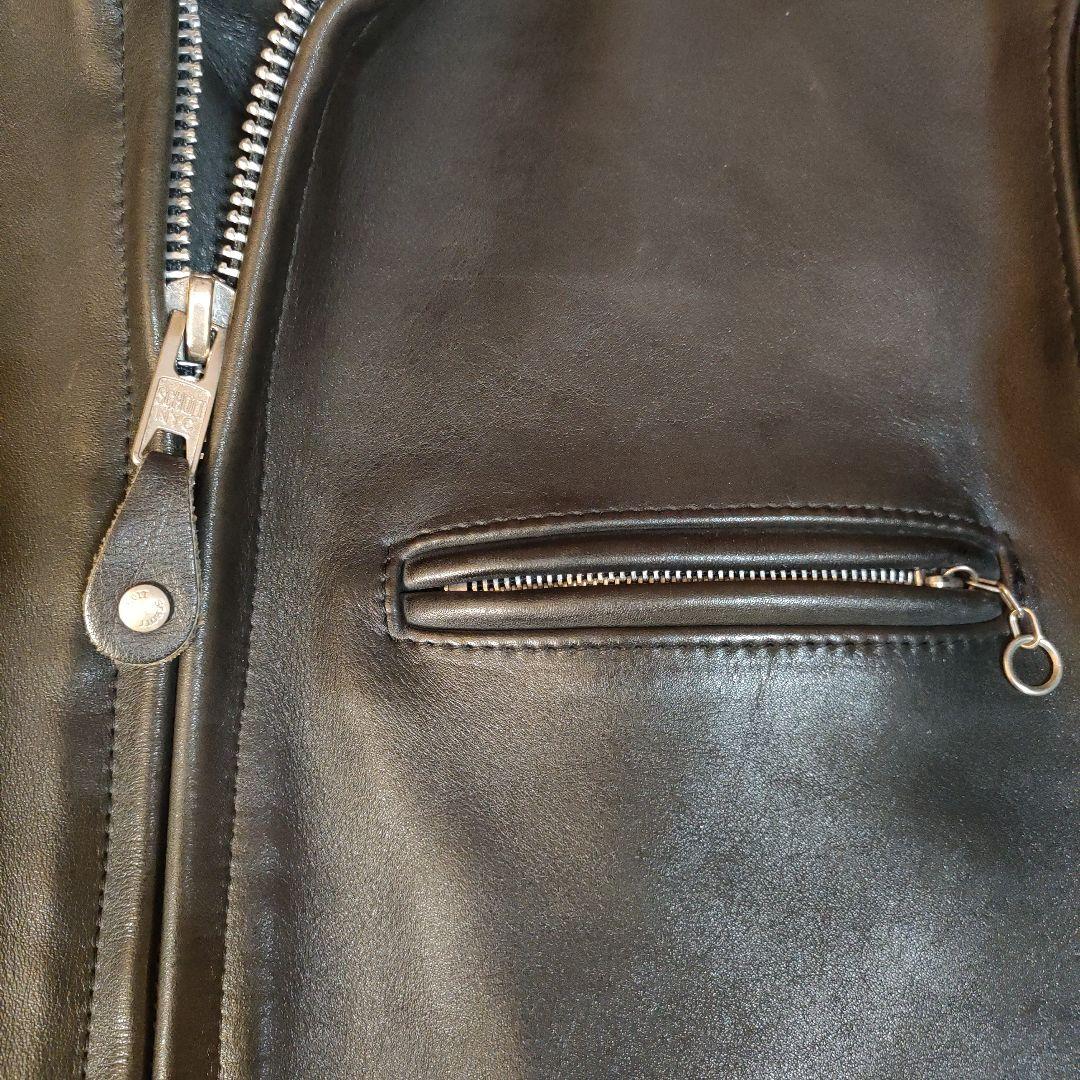 美品　人気モデル６４１ Schott シングルライダース　極厚革　 ライナー付
