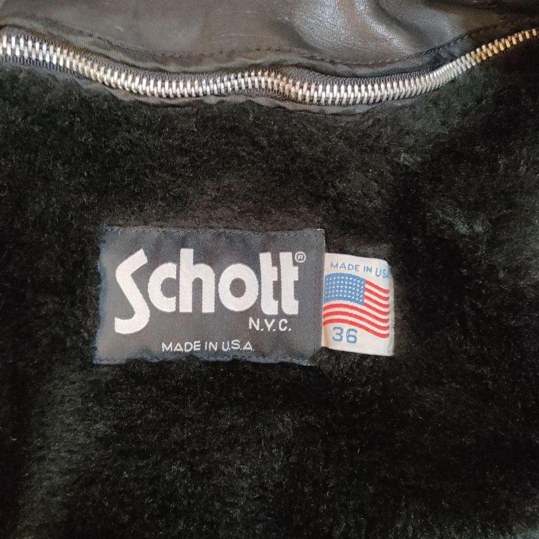 美品　人気モデル６４１ Schott シングルライダース　極厚革　 ライナー付