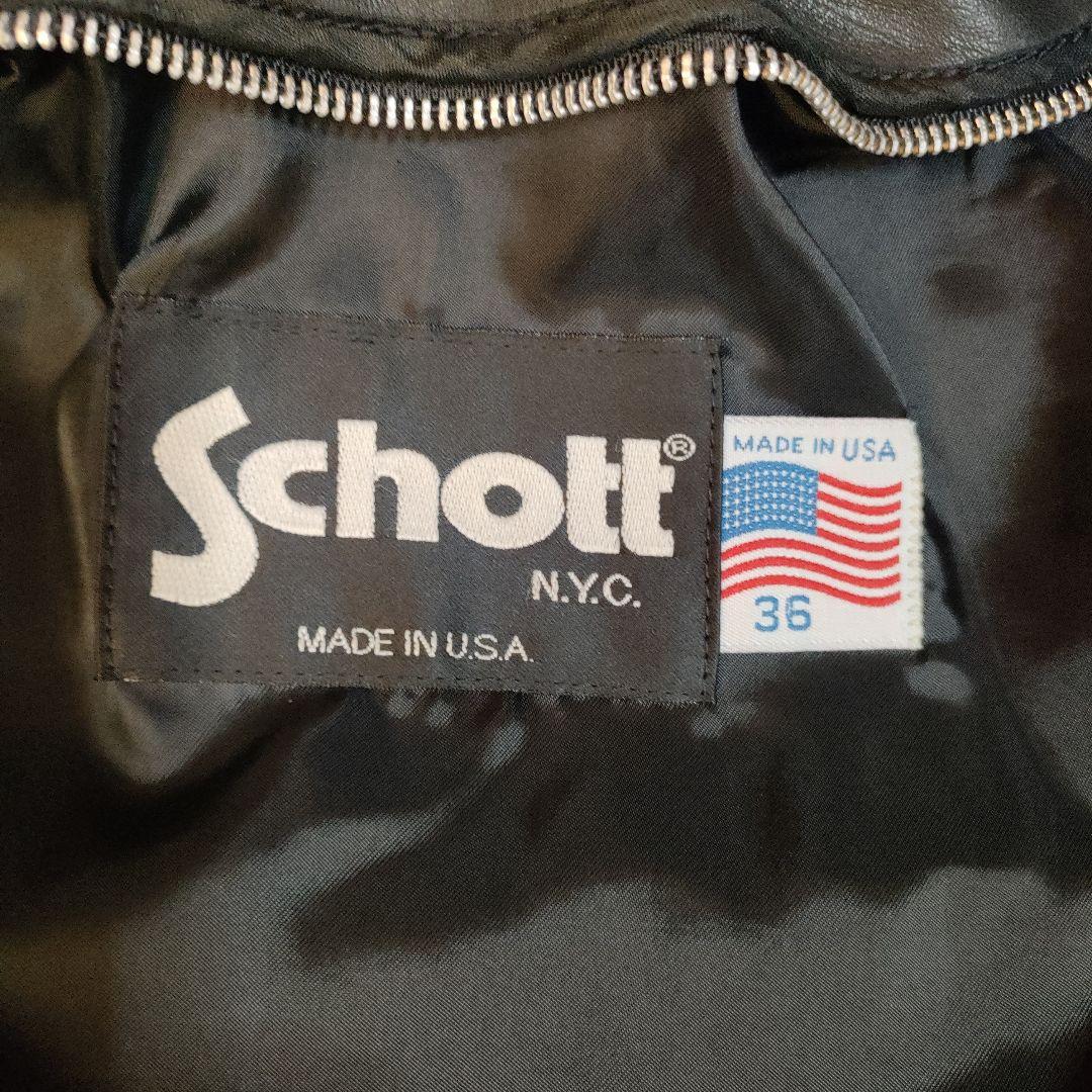 美品　人気モデル６４１ Schott シングルライダース　極厚革　 ライナー付