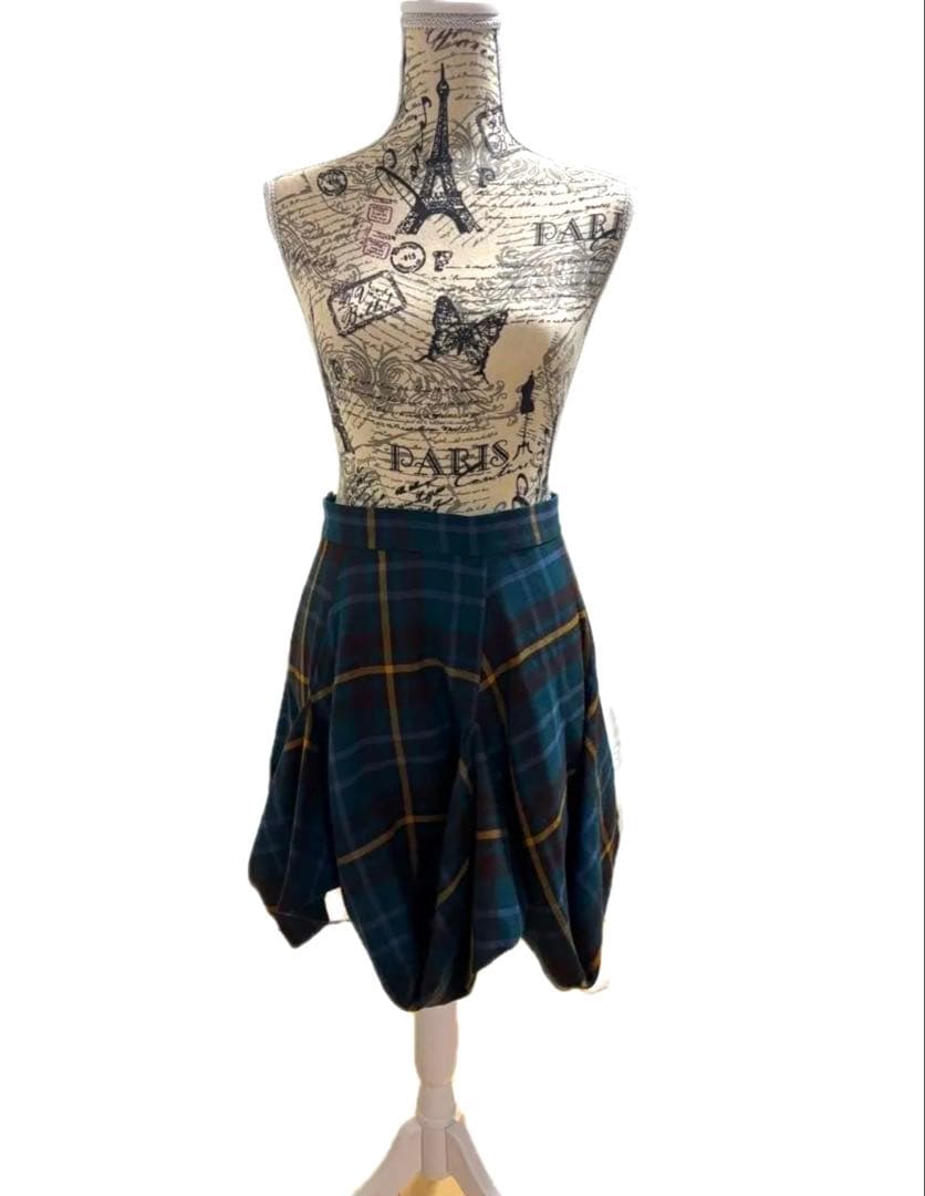 ☆ヴィヴィアンウエストウッド アシメン変形 チェック柄 スカート オーブボタン