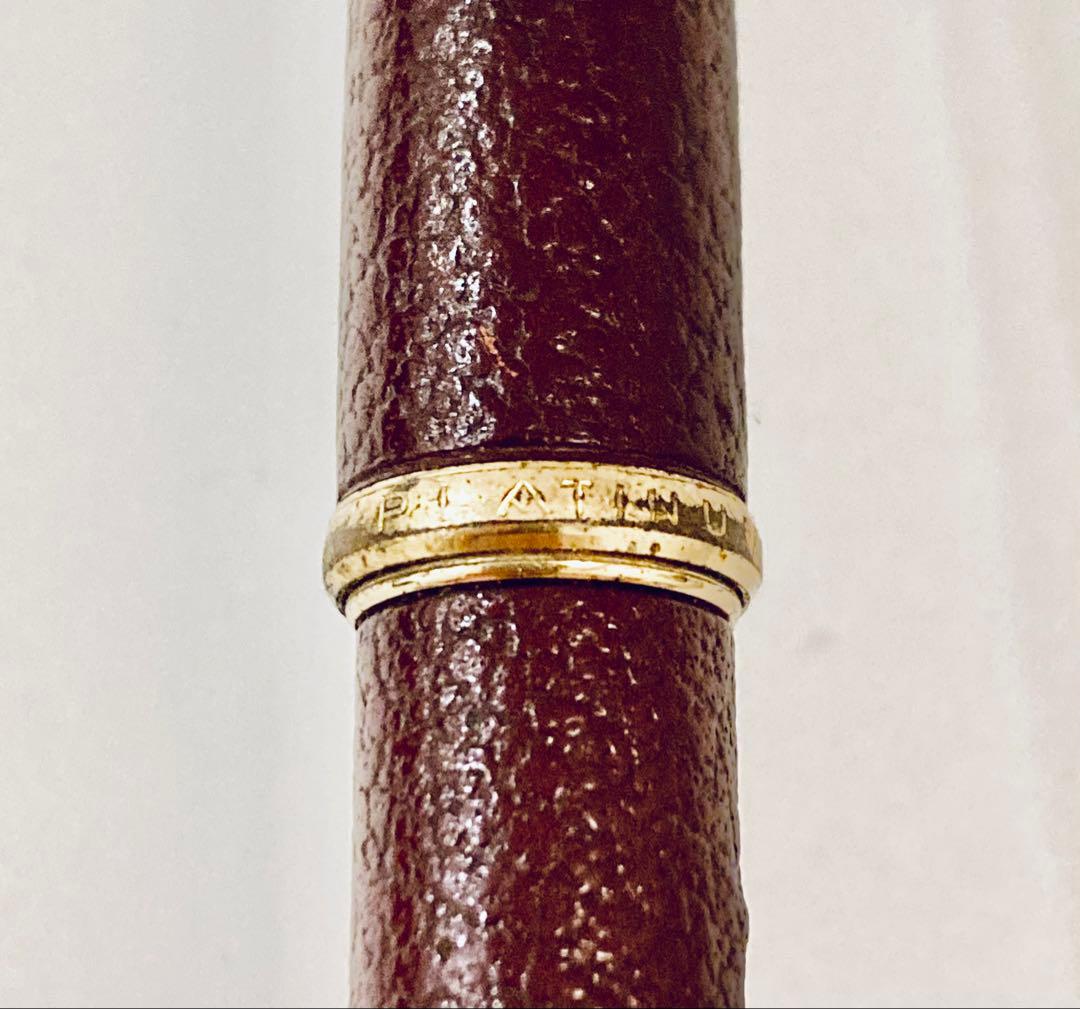 ペン先14K◆プラチナ シープ羊革 革巻き万年筆 Platinum 14金 本革