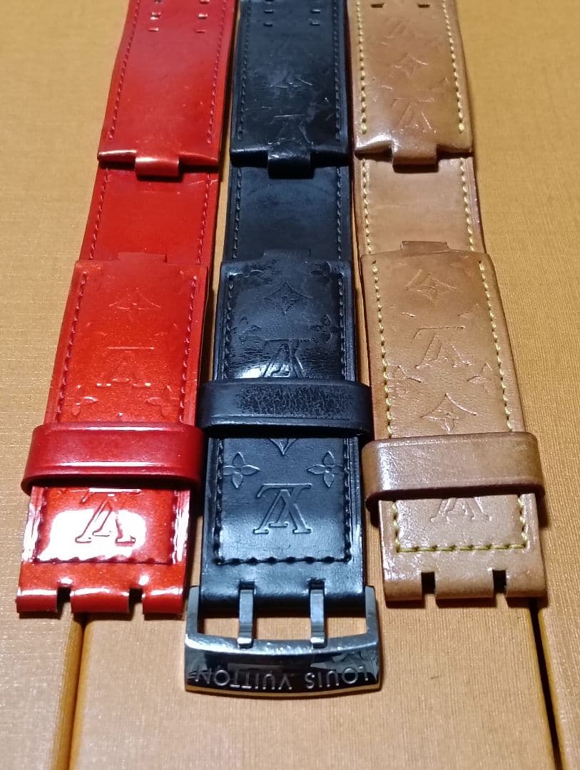 【特】タンブール PM用 純正レザーストラップベルト　3本セット