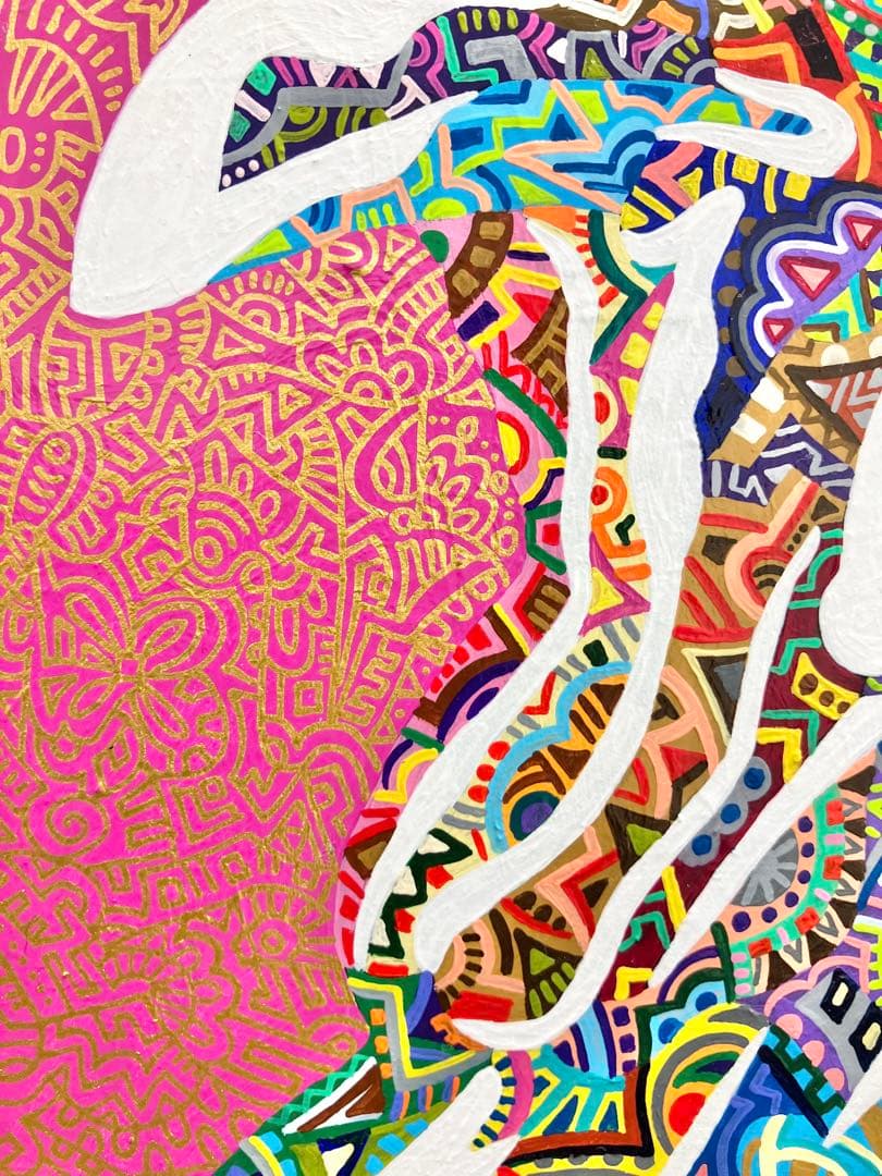 値下げ　原画　鶏　動物画　絵画　肉筆画　アクリル画　現代アート　細密画　一点物