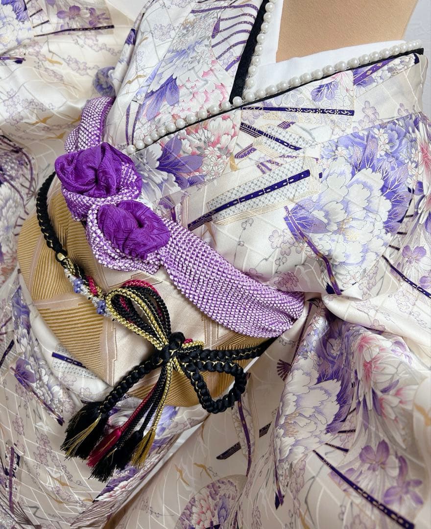 純金箔西陣織帯付き　美品　やまと誂製正絹振袖フルセット　成人式　牡丹