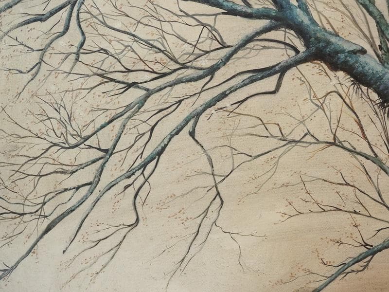 【値下げ】風景画　油絵　田中一村　大型絵画　額付き　手描き　肉筆