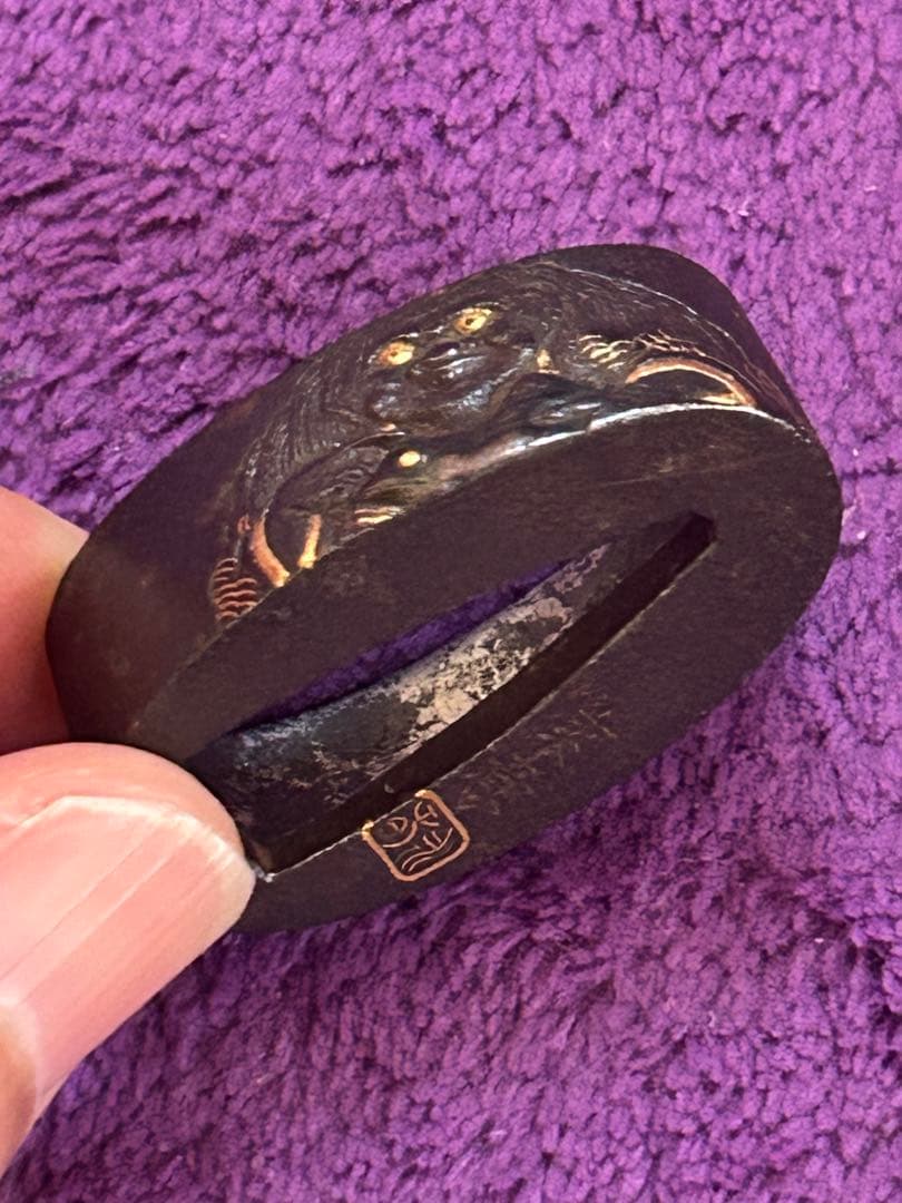 刀装具 縁 奈良三作のひとり 杉浦乗意 日本刀 武具 骨董 アンティーク