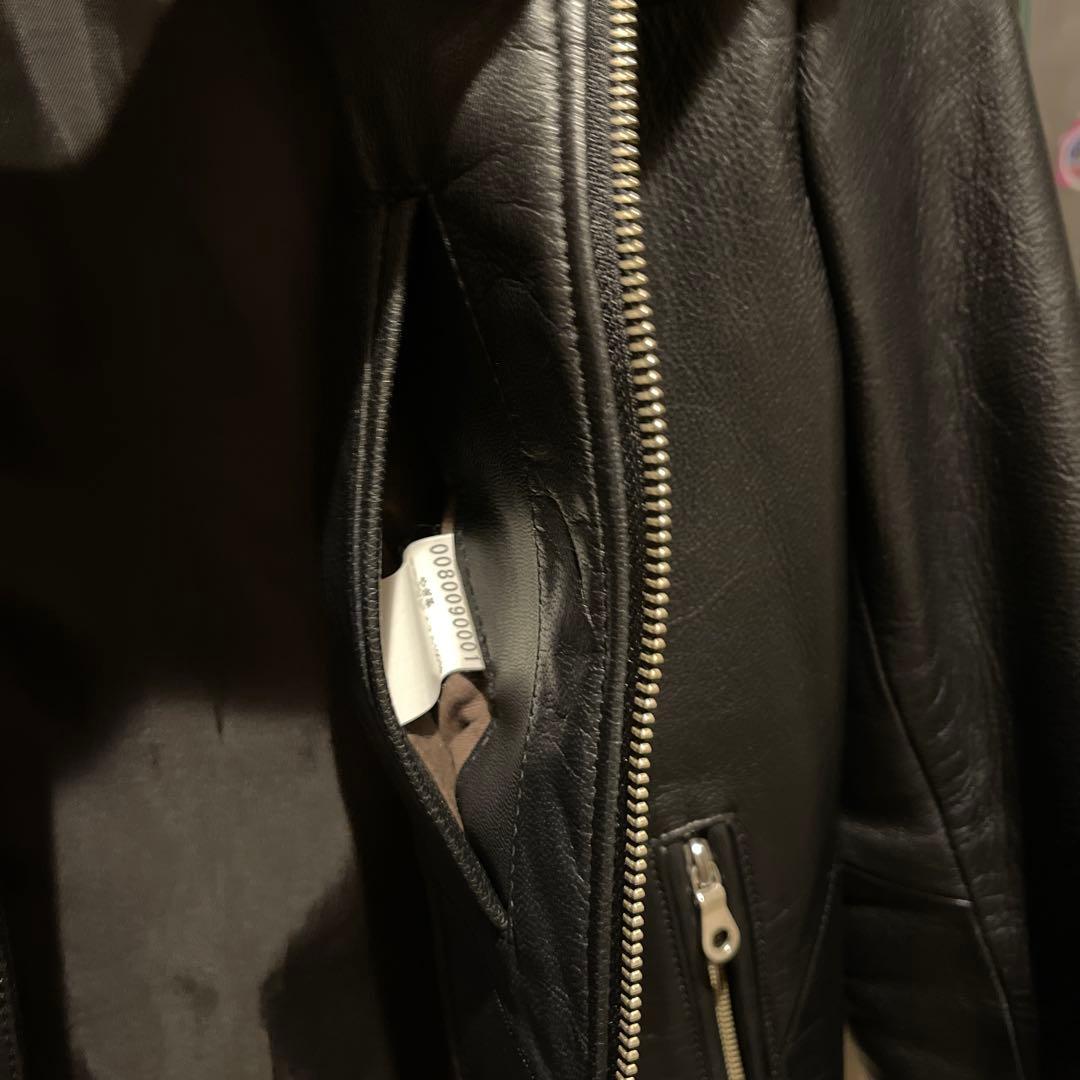 黒 レザー シングルライダースジャケット ABAHOUSE ヤギ革