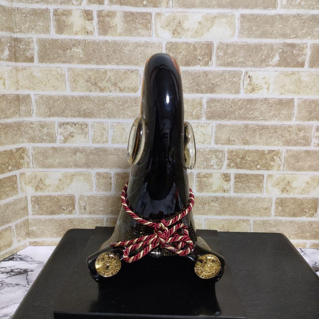 マルティグラス 硝子工芸 飾り兜 加藤清正風 金箔入り 杉岡良紀作